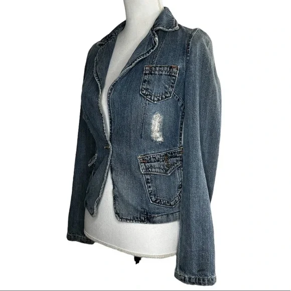 Miss Me Distressed Denim Jean Jacket - Picture 5 of 12